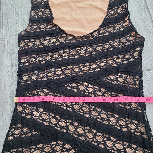 Max Studio Lace Sheath Dress Black Nude Lined Women's Size XS - Picture 10 of 15